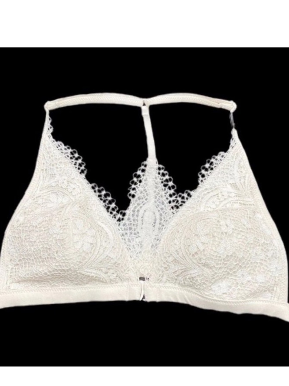 White Lace Halter Bralette Set with Sheer Lace Skirt - Picture 7 of 12